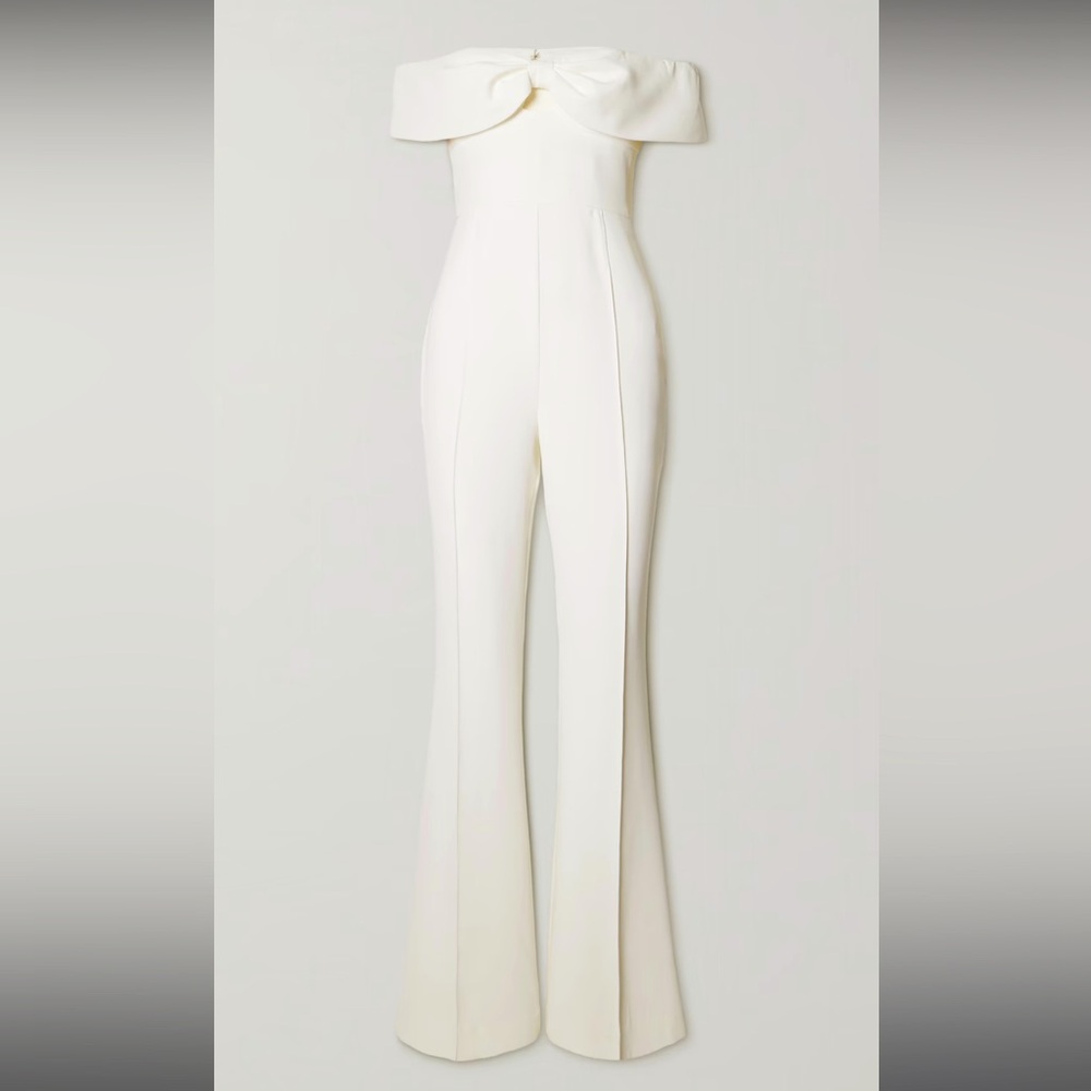Self-Portrait Off-Shoulder Cream Jumpsuit
